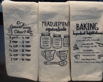 Kitchen Helper Towels, Measurements, Conversion, Baking Substitutions