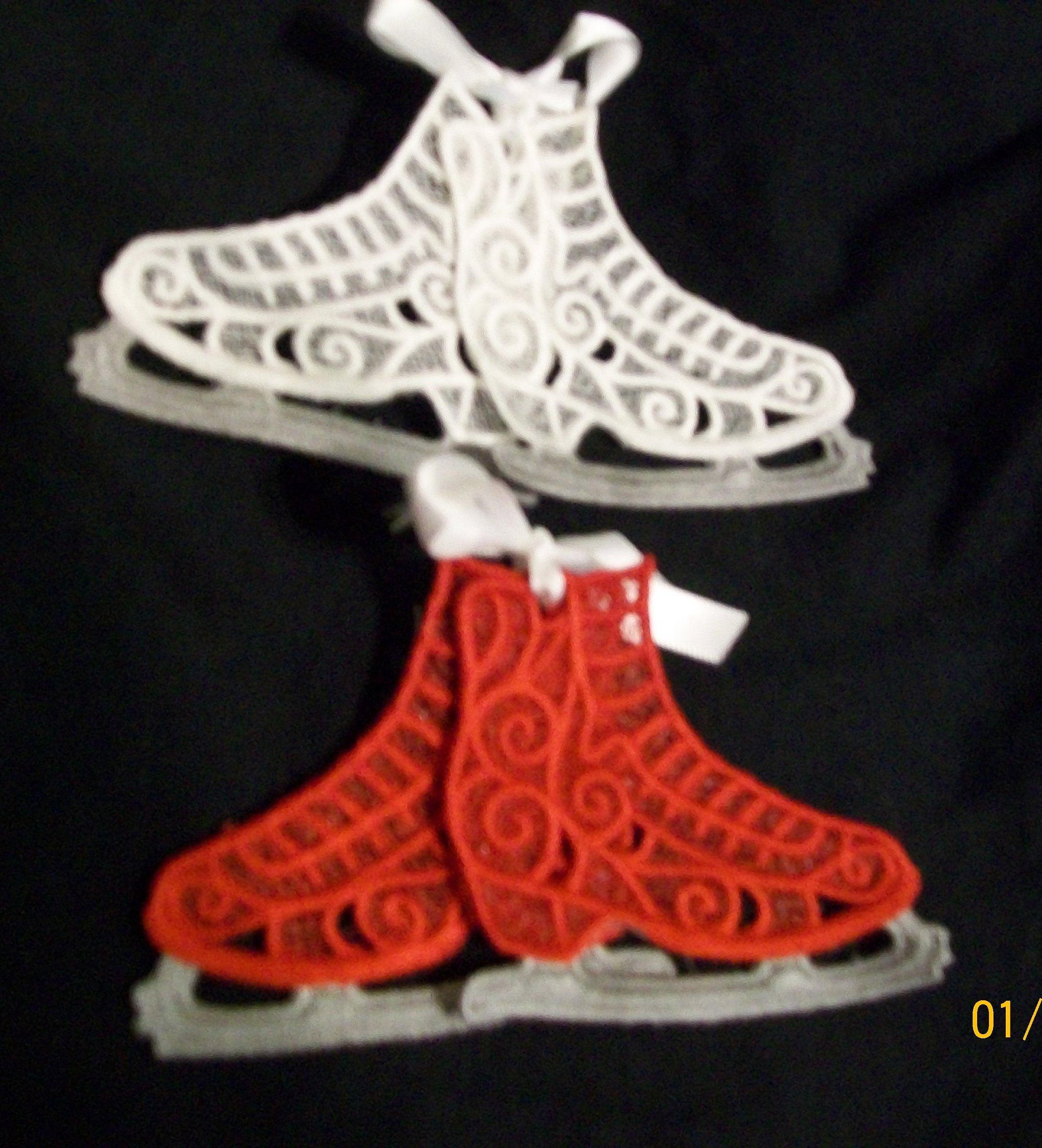 Freestanding Lace Ice Skates Etsy