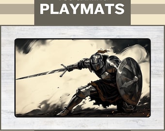 Armored Knight Tcg Playmat für MTG & Riftbound | Turnier Spielmatte mit genähten Kanten