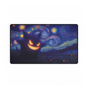 Gengar Sternennacht TKG Playmat für MTG & Riftbound | Turnier Spielmatte mit genähten Kanten Bild 7