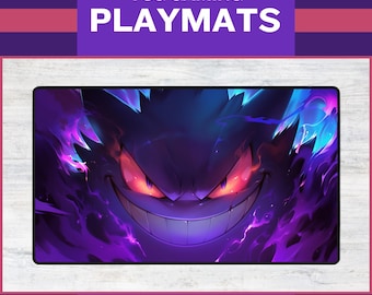 Gengar lächelnder Geist Tcg Playmat für MTG & Riftbound | Turnier Spielmatte mit genähten Kanten