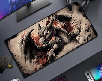 Charizard XL Gaming Desk Mat | Premium Aesthetic Desk Pad | Extended Mouse Pad for Setup & Office