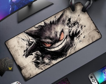 Gengar XL Gaming Desk Mat | Premium Aesthetic Desk Pad | Extended Mouse Pad for Setup & Office