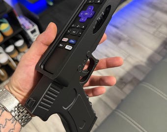 Roku Wireless TV Remote Control w/ Gun-Shaped Case Holder, Black