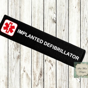 AED Defibrillator Name Tag EMT Medical Patch Heart Text Bag First