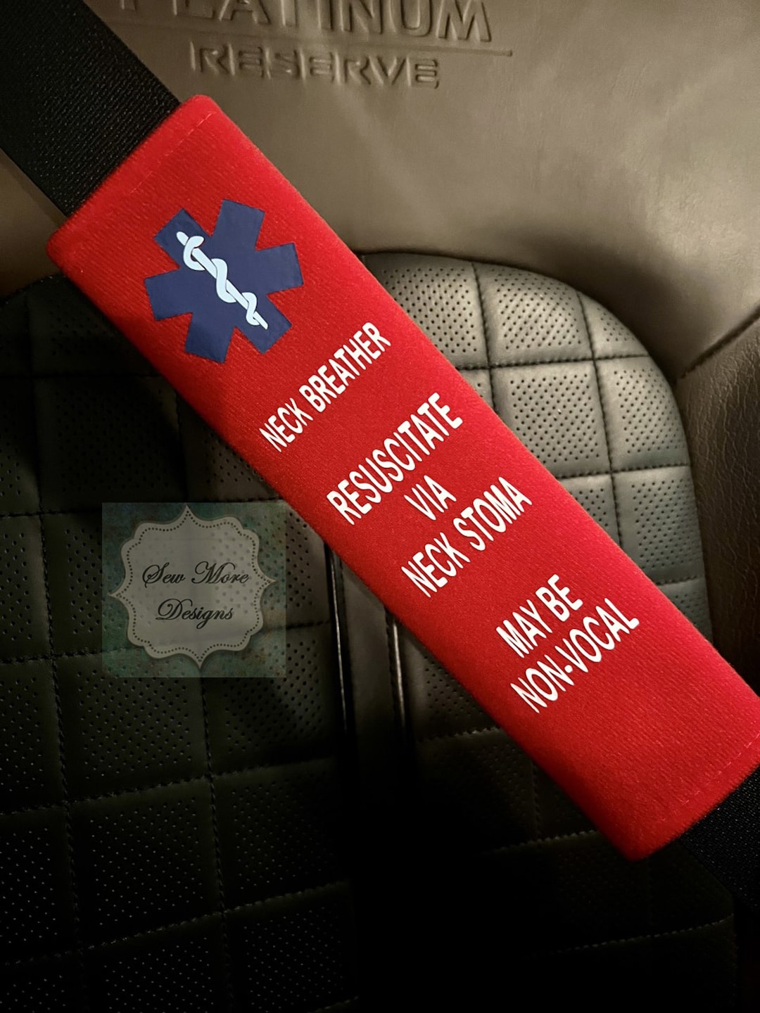 Neck Breather Neck Stoma Medical Alert Seat Belt Cover Etsy