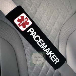 Pacemaker ~ Medical Alert Seat Belt Cover, Disability, Special Needs ~ Emergency ~ Safety ~ Car Accessory