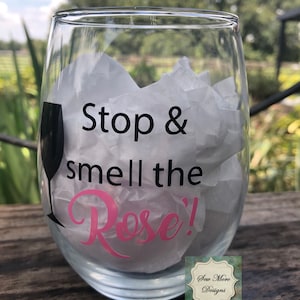 Wine Glass, Stemless Wine Glass, Custom Wine Glasses