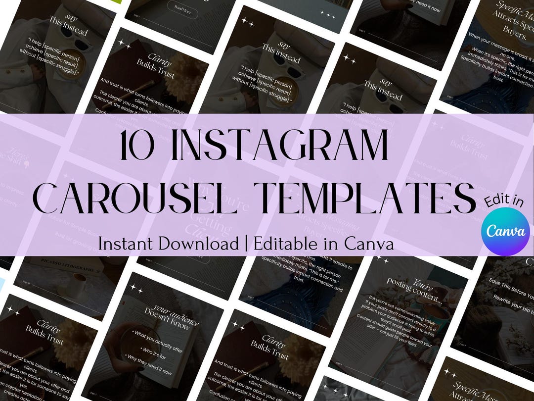 10 Instagram Carousel Templates | Editable Canva Social Media Posts ...