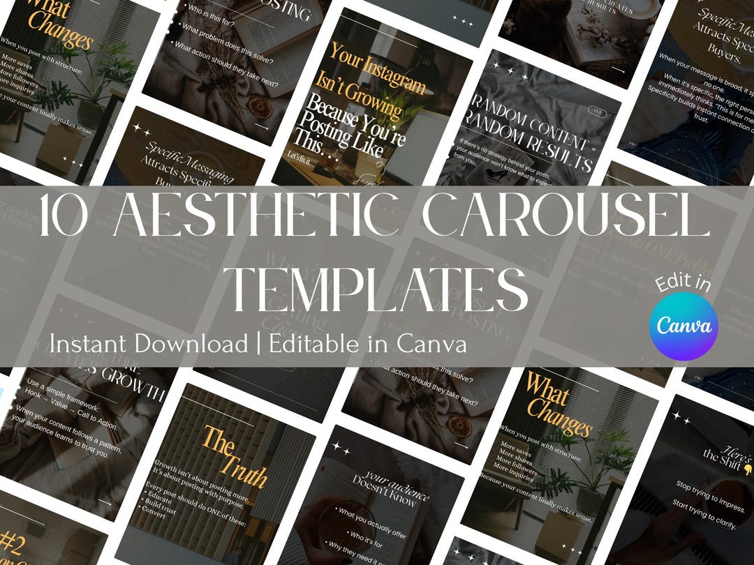 10 Modern Instagram Carousel Templates | Canva Editable Social Media ...
