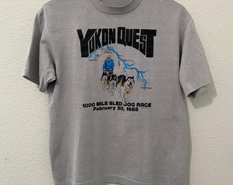 Vintage Yukon Quest 1988 Sled Dog Race T Shirt Single Stitch USA Small