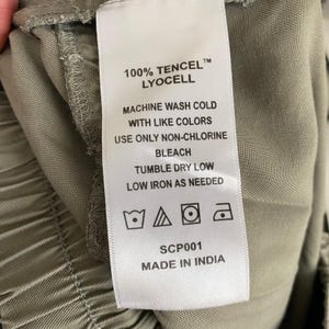 Quince Tiered Maxi Skirt XS Olive Green Tencel Lyocell Elastic Waist image 6