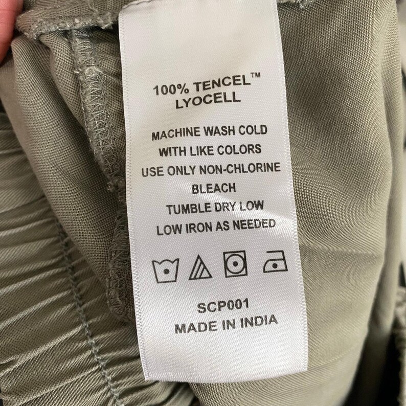 Quince Tiered Maxi Skirt XS Olive Green Tencel Lyocell Elastic Waist image 6