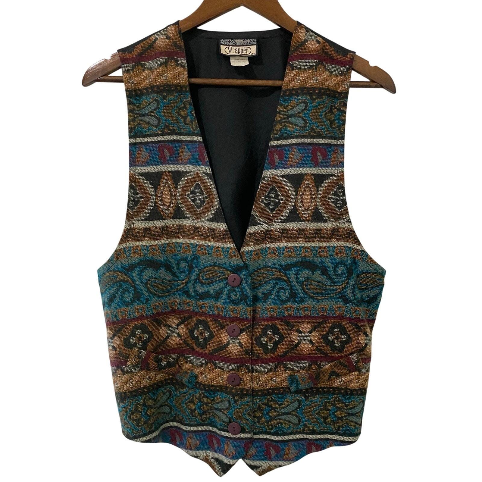 90s Tapestry Vest - Etsy Denmark