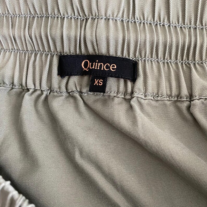 Quince Tiered Maxi Skirt XS Olive Green Tencel Lyocell Elastic Waist image 3