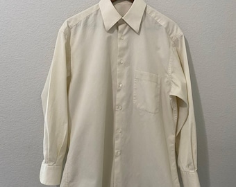 Vintage Ermenegildo Zenga For Neiman Marcus Mens Dress Shirt Cream 39 15 1/2R