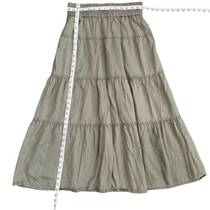 Quince Tiered Maxi Skirt XS Olive Green Tencel Lyocell Elastic Waist image 5