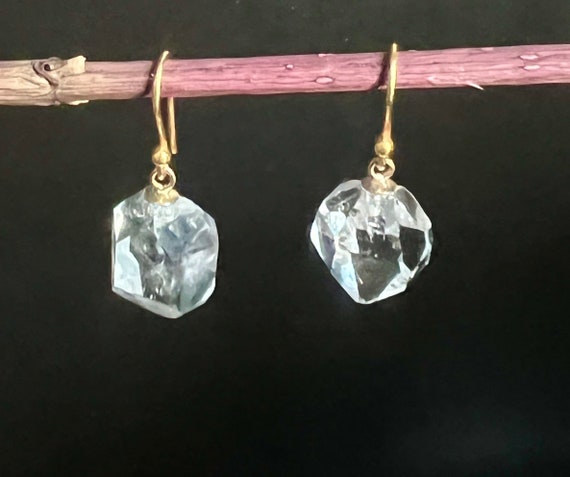 HENRIETTA Herkimer Diamond Earrings Large with 18K Gold Wires