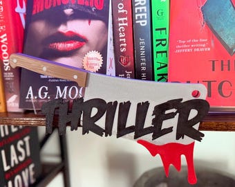 Thriller Bookshelf Sign