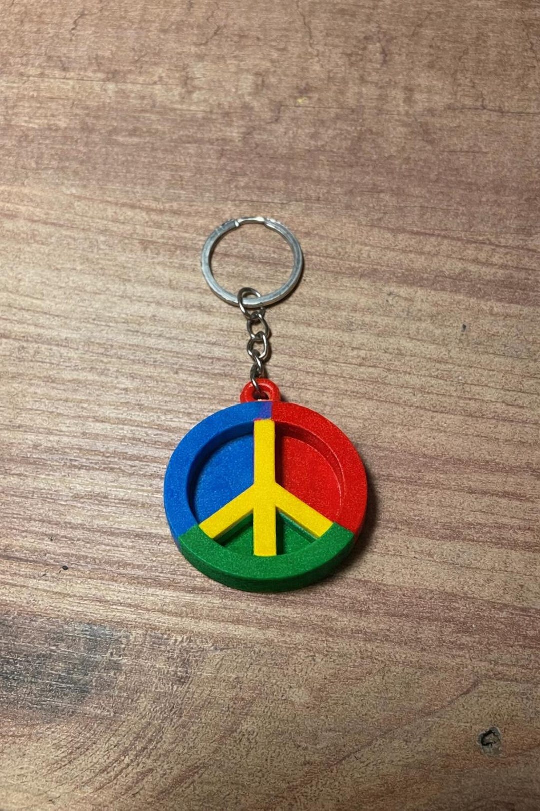 Hand Painted Peace Symbol Keychain | Unique 3D Printed Key Charm ...