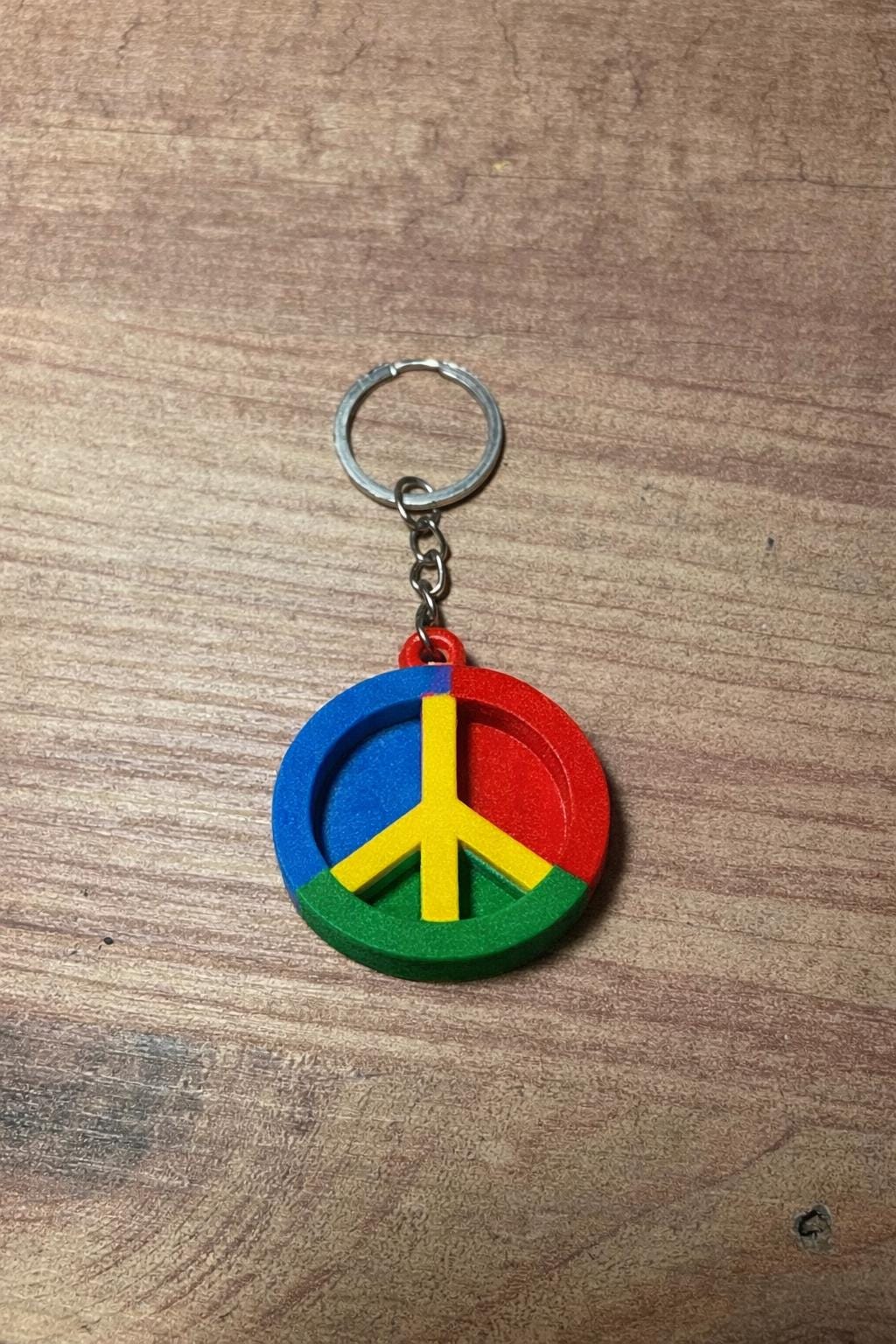 Hand Painted Peace Symbol Keychain | Unique 3D Printed Key Charm ...