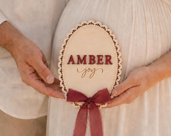 Baby Name Announcement Plaque, Birth Stat Sign, Hospital Announcement Sign, Wooden Name Plaque, Custom Newborn Keepsake