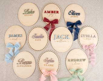 Baby Name Announcement Plaque, Birth Stat Sign, Hospital Announcement Sign, Wooden Name Plaque, Custom Newborn Keepsake
