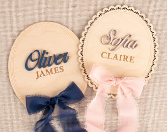 Baby Name Announcement Plaque, Birth Stat Sign, Hospital Announcement Sign, Wooden Name Plaque, Custom Newborn Keepsake
