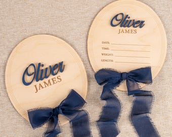Baby Name Announcement Plaque, Birth Stat Sign, Hospital Announcement Sign, Wooden Name Plaque, Custom Newborn Keepsake