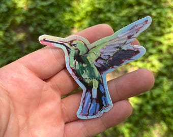 Waterdichte vogelstickers: vinylstickers kardinaal en kolibrie