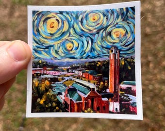 ASU Boone Starry Night Vinyl Sticker: Waterproof Laptop Decal