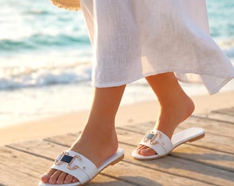 Comfortable Women's Slide Sandals – Casual Flat Shoes for Daily Wear