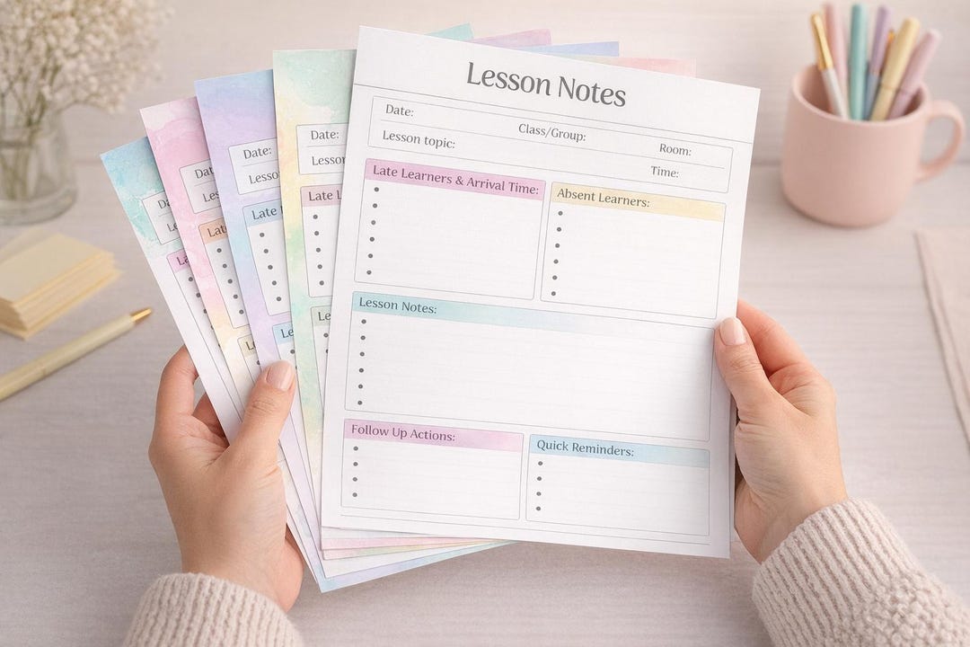 Lesson Notes Sheet for Teachers | Secondary & FE | Printable Class ...
