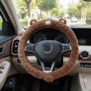 Faux Fur Animal Steering Wheel Cover, Cosy Car Decor, Winter Grip