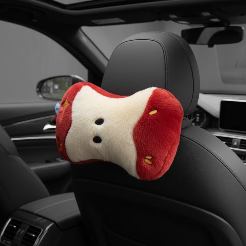 Apple Core Plush Car Neck Pillow, Funny Car Decor image 3