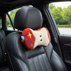 Apple Core Plush Car Neck Pillow, Funny Car Decor