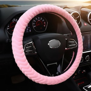 Plush Braided Steering Wheel Cover: Winter Warm Fuzzy Auto Accessory (36cm, 38cm, 39cm)