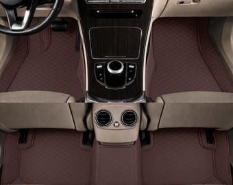 Alfombrillas de cuero de lujo a medida para coche / Protección interior con costuras en forma de diamante
