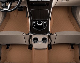 Alfombrillas de cuero a medida para coche / Protección interior con costuras en forma de diamante