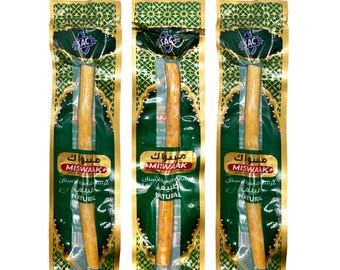 3 Packs Natural Miswak Toothbrush Sticks - Traditional Sewak, Original Taste Oral Care