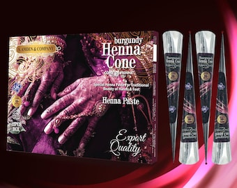 Burgundy Henna Cone: Long-Lasting Temporary Tattoo Dye