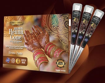 Brown Henna Cone: Long-Lasting Temporary Tattoo Dye