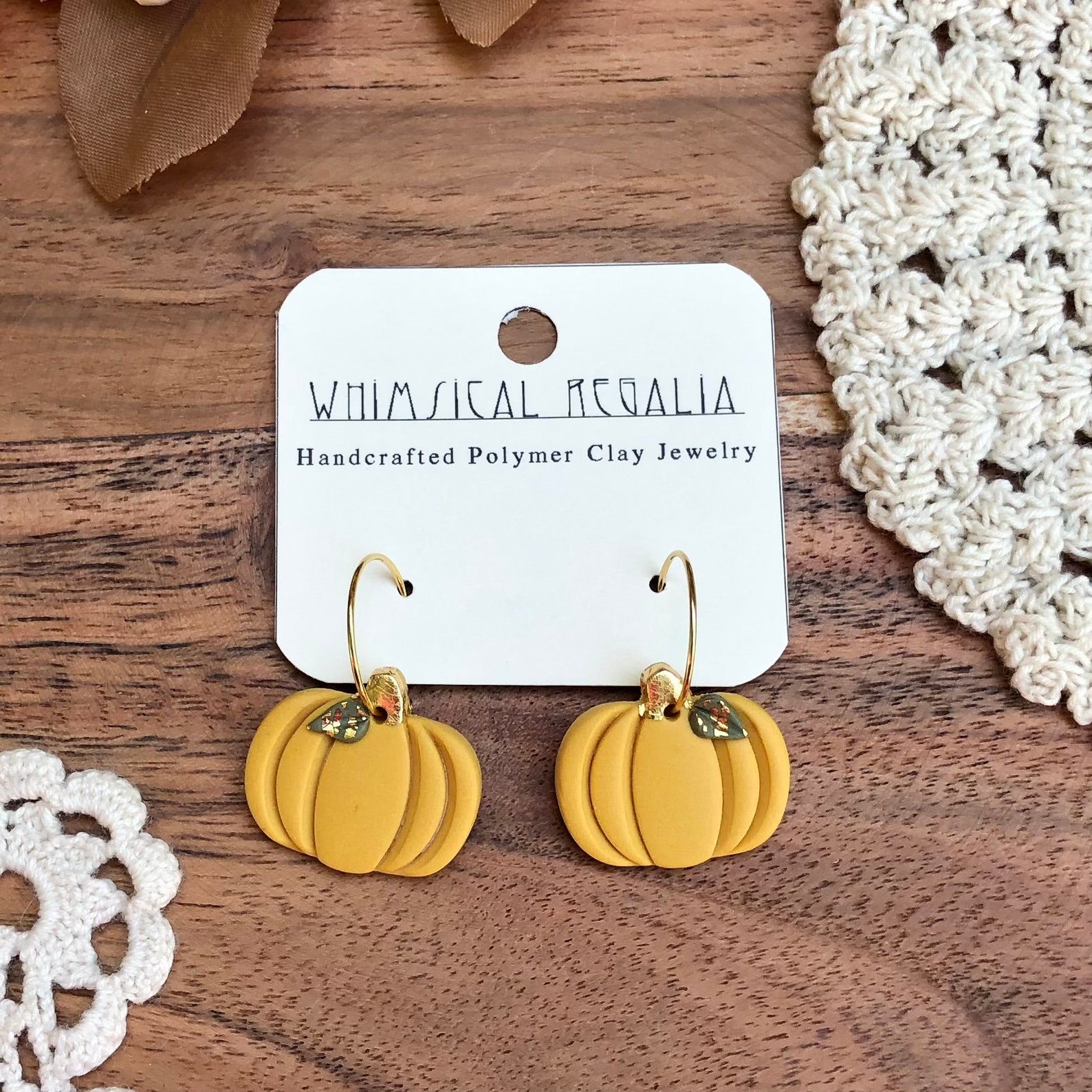 Polymer Clay Pumpkin Earrings - Etsy