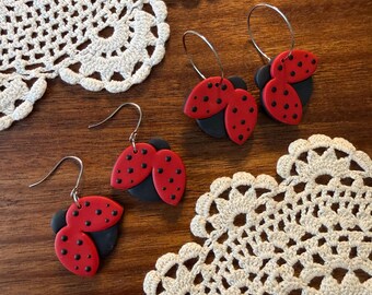 Ladybug Earrings Polymer Clay Earrings Ladybugs