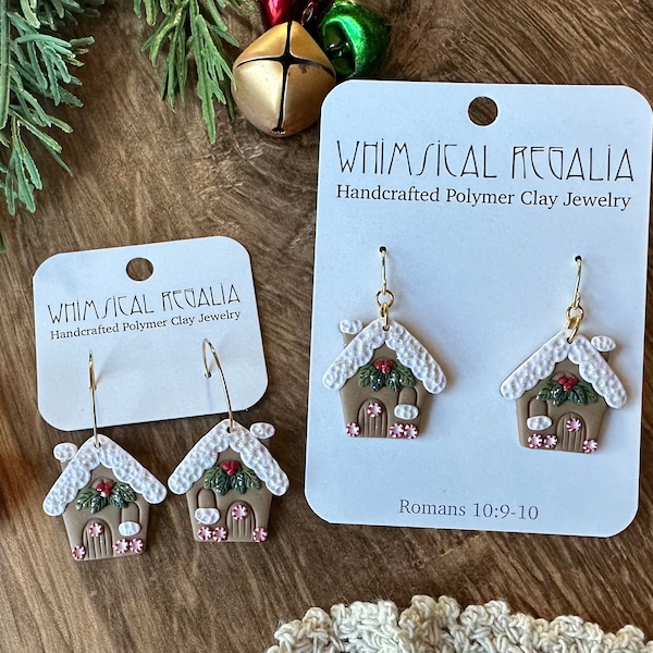 Gingerbread House Earrings | Gingerbread House | Polymer Clay Earrings | Christmas Earrings