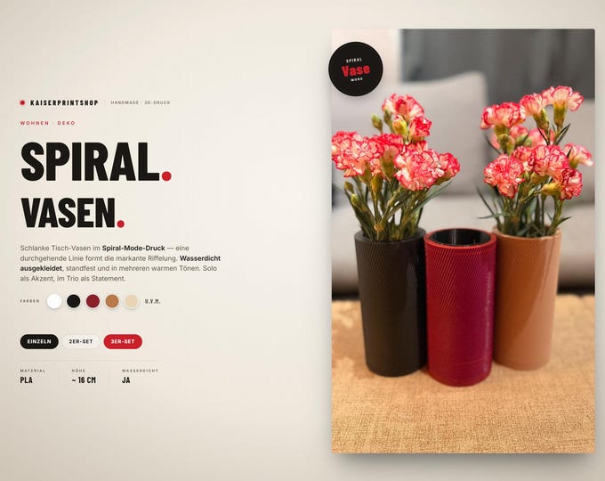 Modern 3D printed waterproof flower vase | Japandi vase in your choice of colors | Minimalist table decoration | Scandinavian decor