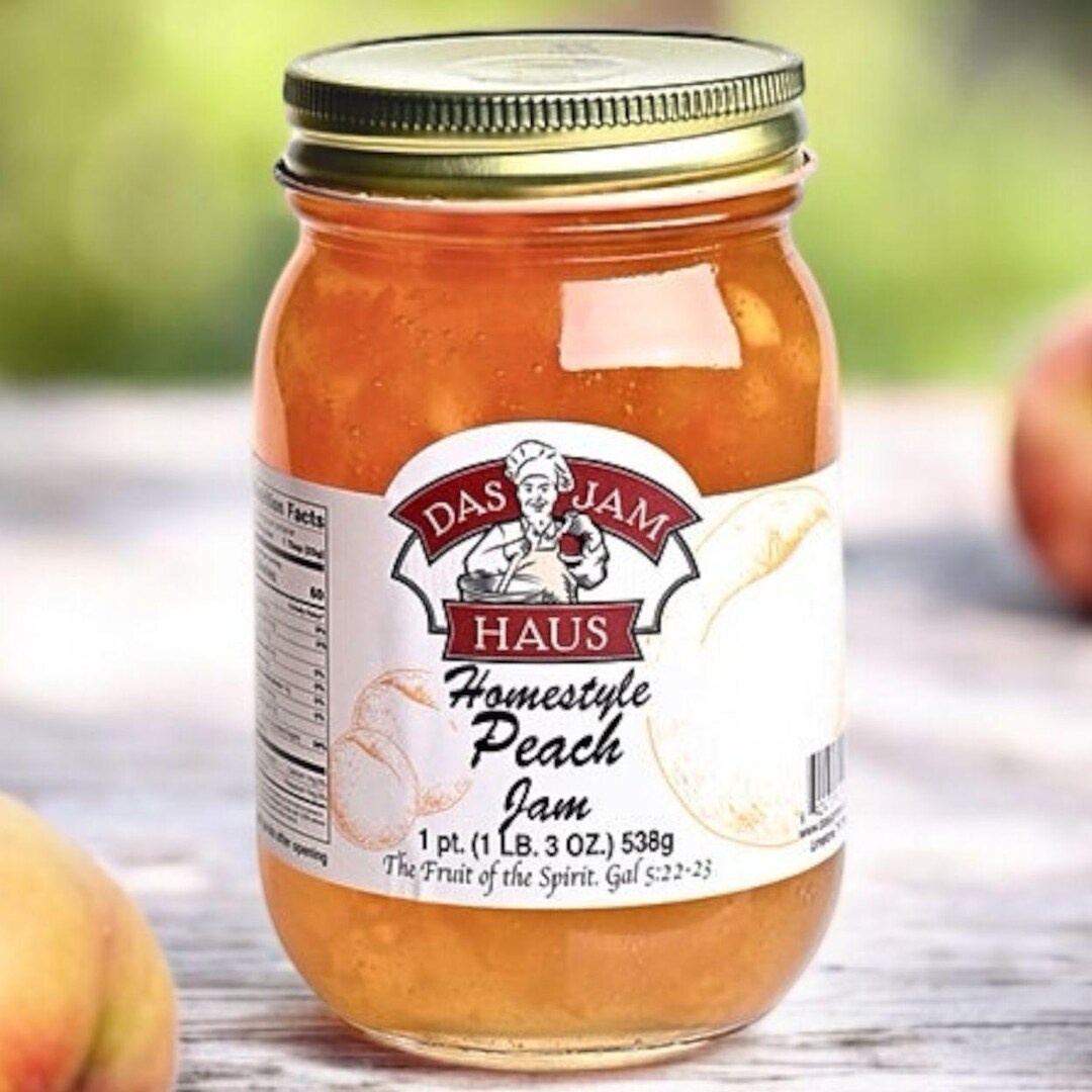 Peach Jam – Small Batch, Homemade Fruit Spread, Sweet & Tangy 16 Oz Jar ...