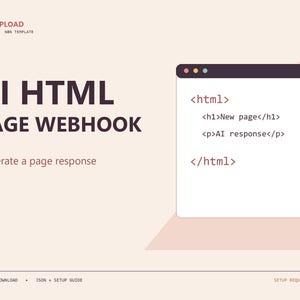 AI HTML Page Webhook n8n Template | Editable Workflow JSON
