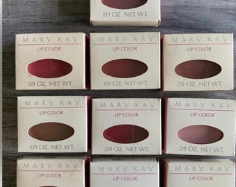 Vintage Mary Kay Lip Color Refill Lot Glamour Compact Discontinued Shades NOS 90s Makeup