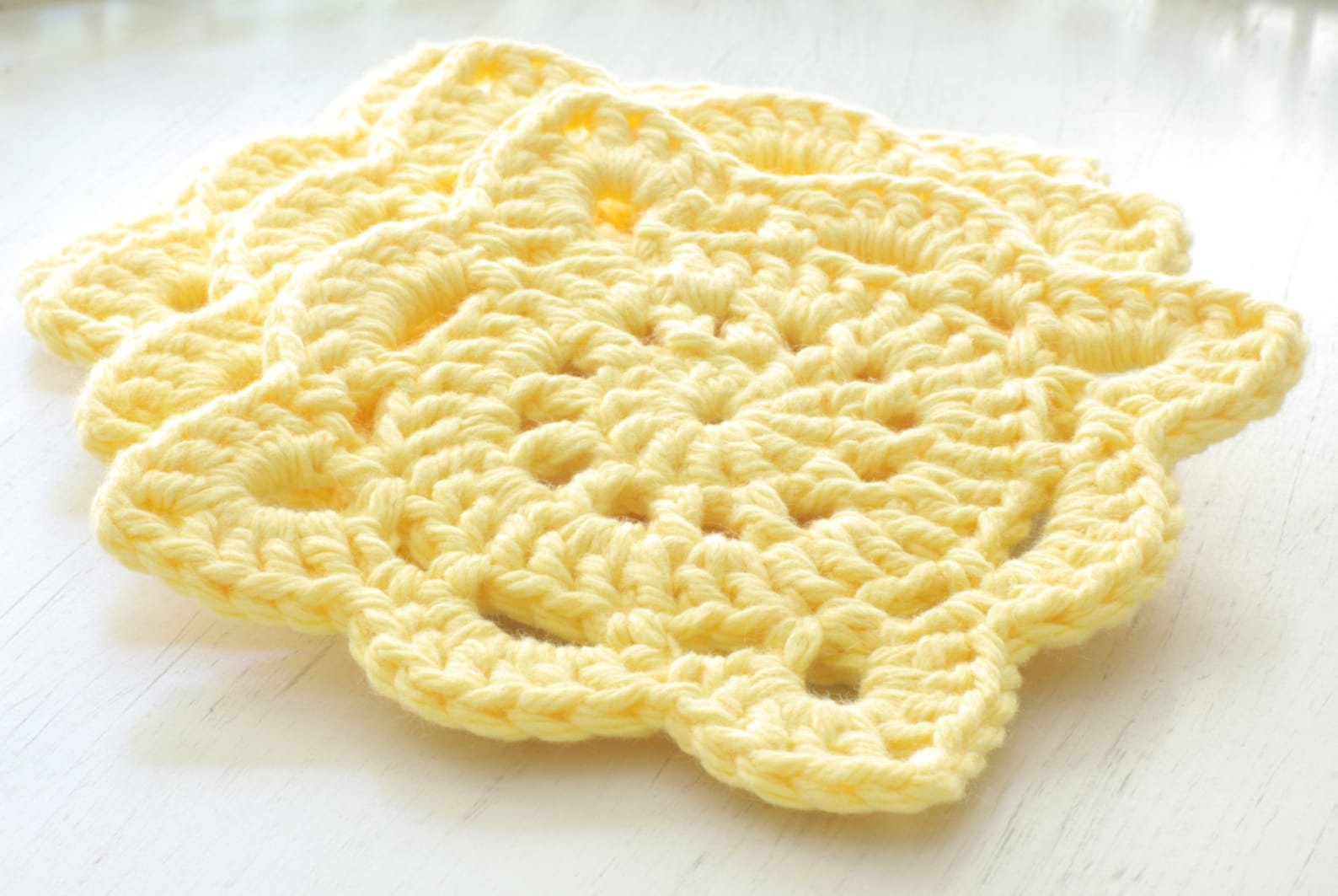 Crochet Coaster Pattern Square Flower Coasters PDF Etsy